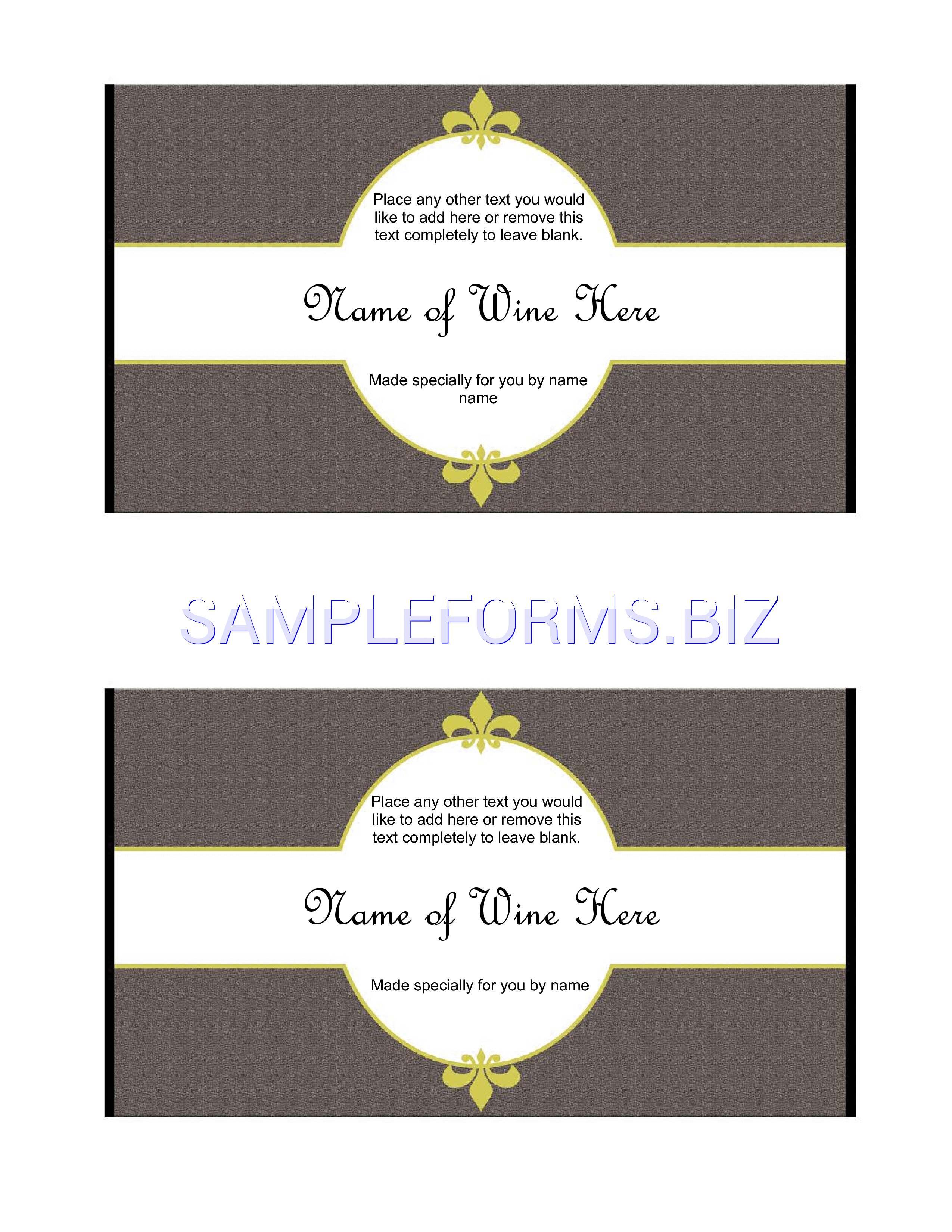 Preview free downloadable Wine Label Template 1 in PDF (page 1)