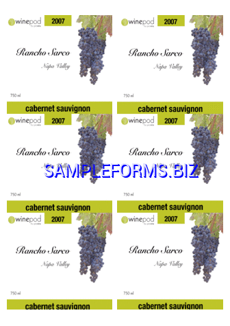 Wine Label Template 3 doc pdf free